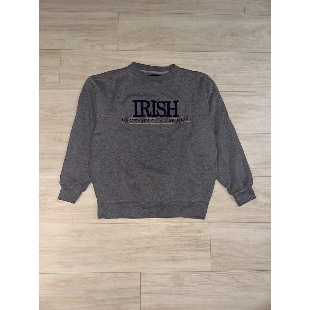 Jansport Notre Dame Sweatshirt Size Large Gray‎ Fighting Irish Crewneck Y2K NCAA